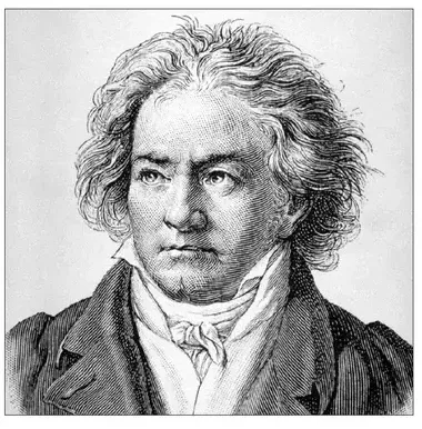 Portrait of composer and pianist Ludwig van Beethoven